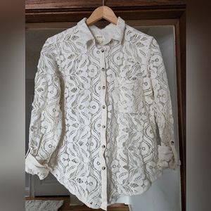 Maeve Lace Button Up